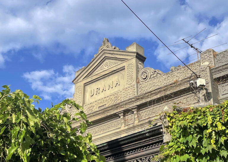 Urana parapet framed by ivy, Melbourne inner north, hidden__north documentary photography